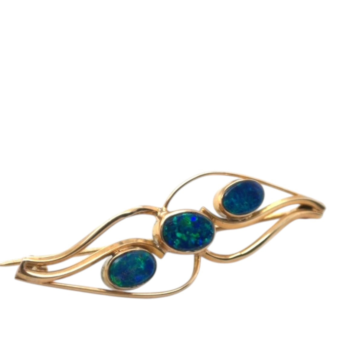 14ct Gold Doublet Opal Brooch (dbr14)