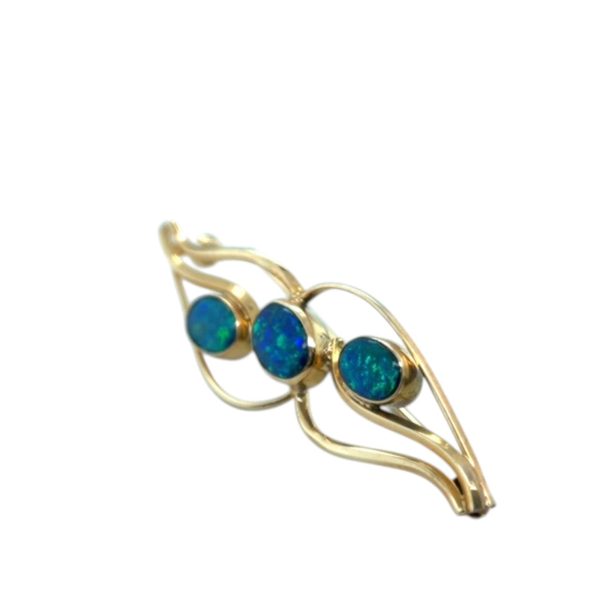 14ct Gold Doublet Opal Brooch (dbr14)