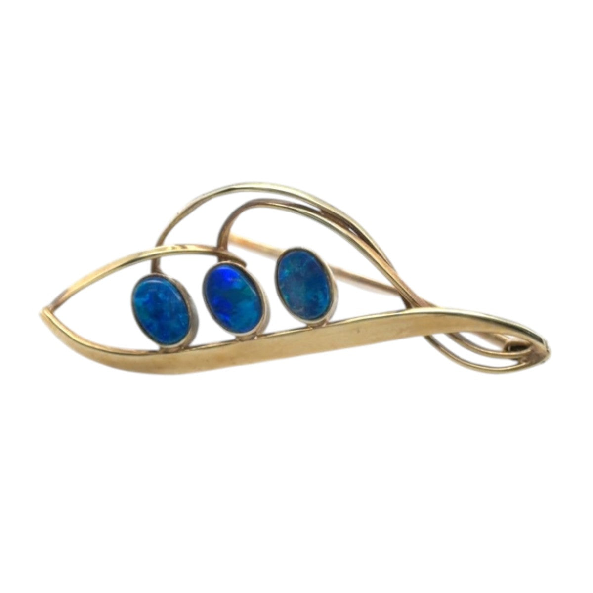 14ct Gold Doublet Opal Brooch (dbr13)