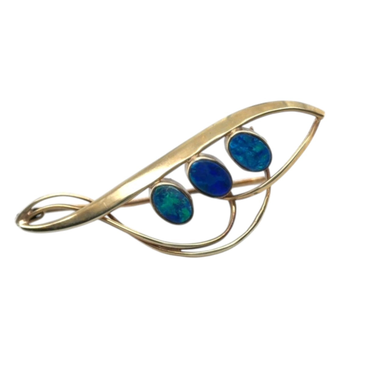 14ct Gold Doublet Opal Brooch (dbr13)
