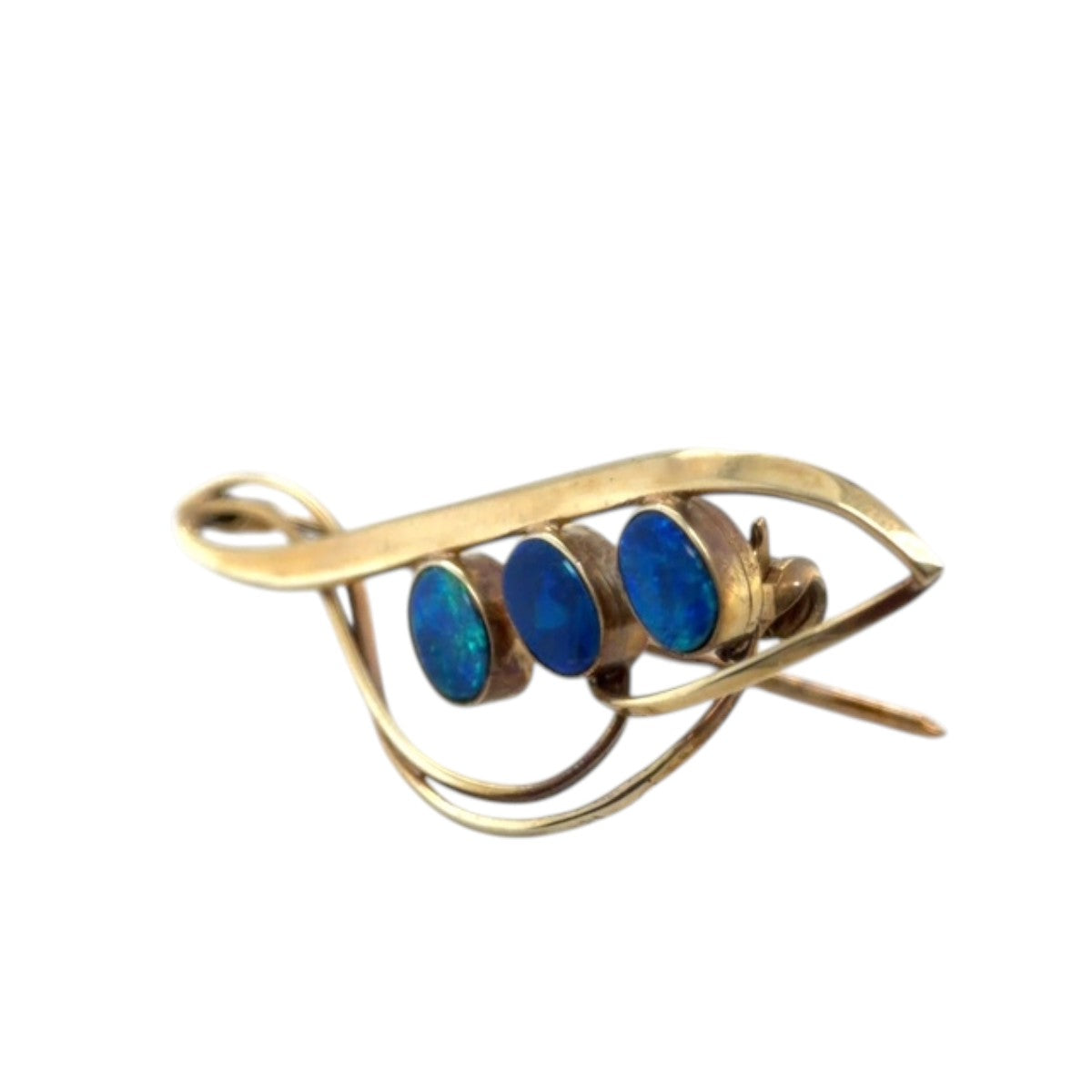 14ct Gold Doublet Opal Brooch (dbr13)