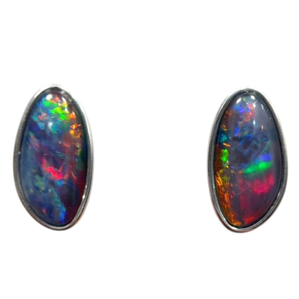 Sterling Silver Triplet Opal Earrings (sste5315)