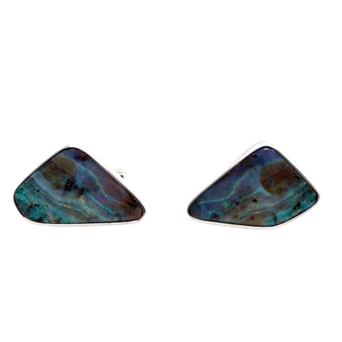 Sterling Silver Boulder Opal Cufflinks (sscuff22)