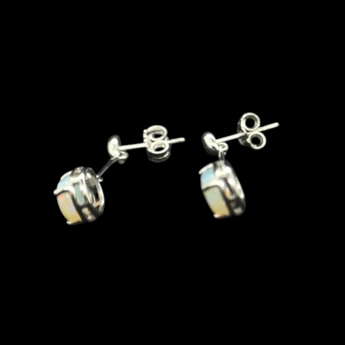 Sterling Silver Solid Crystal Opal Earrings (ssse7953)
