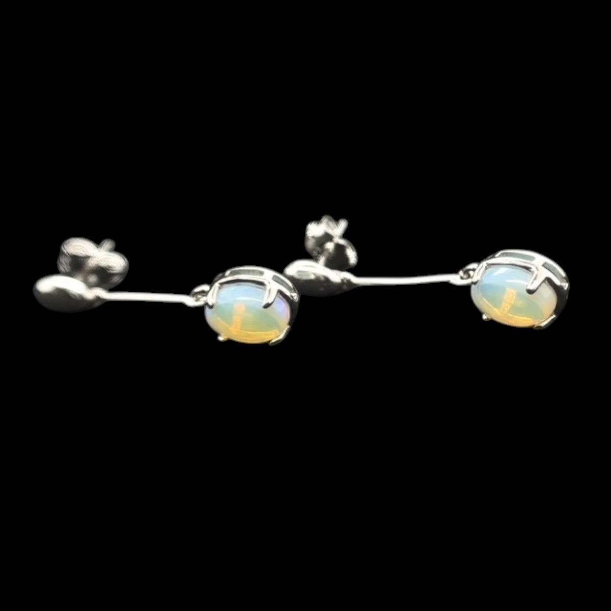 Sterling Silver Solid Crystal Opal Earrings (ssse7953)