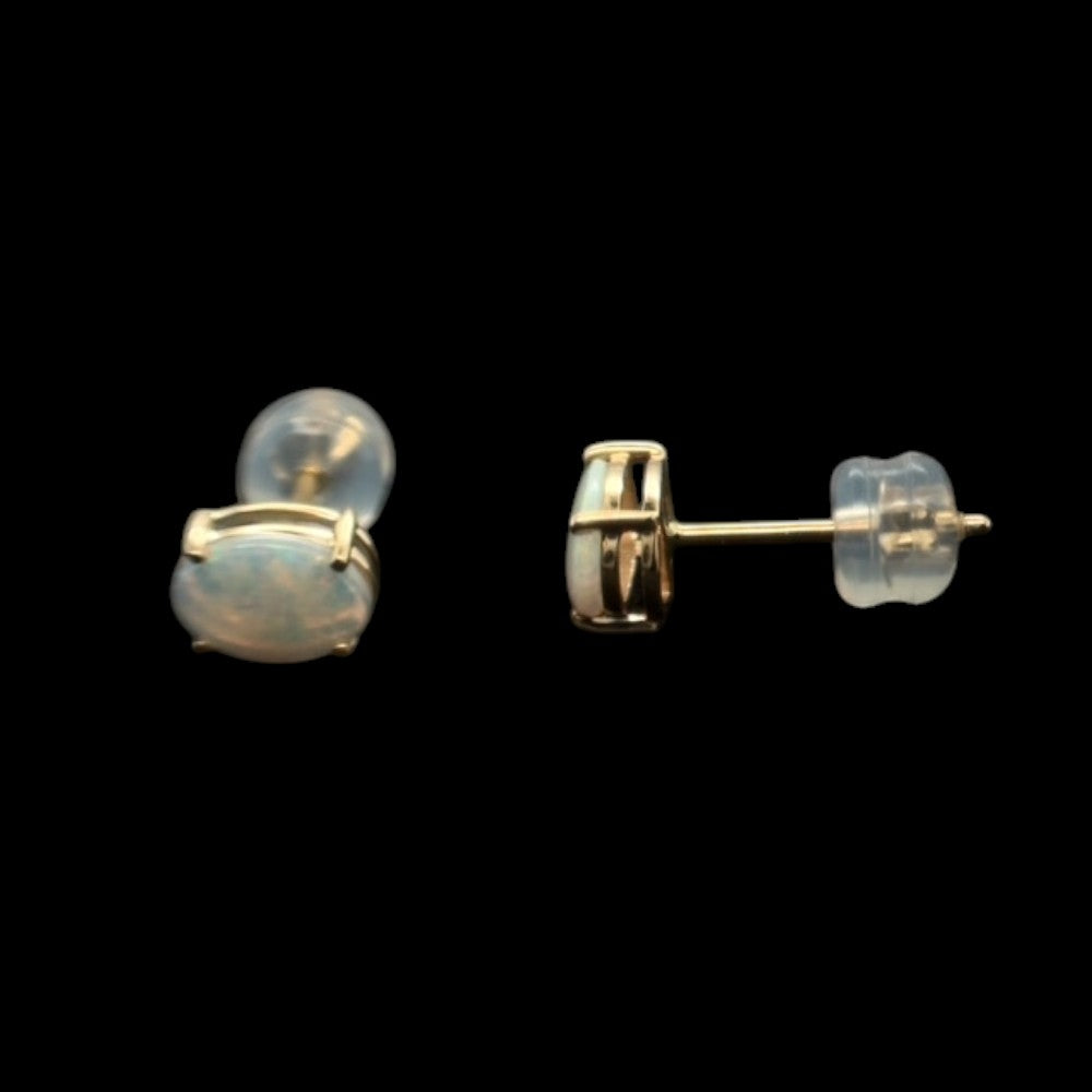 14ct Gold Solid Opal Earrings (se819)