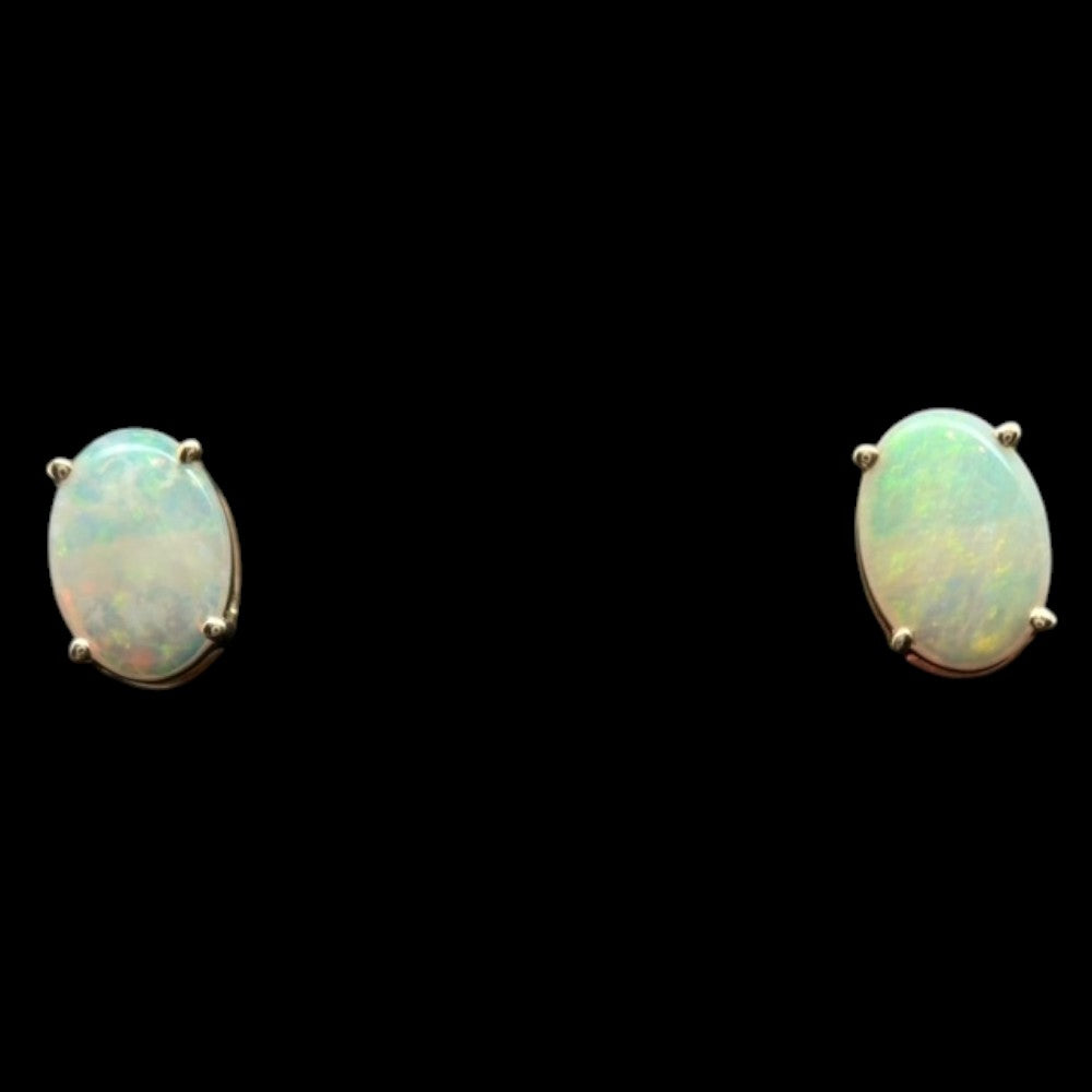 14ct Gold Solid Opal Earrings (se819)