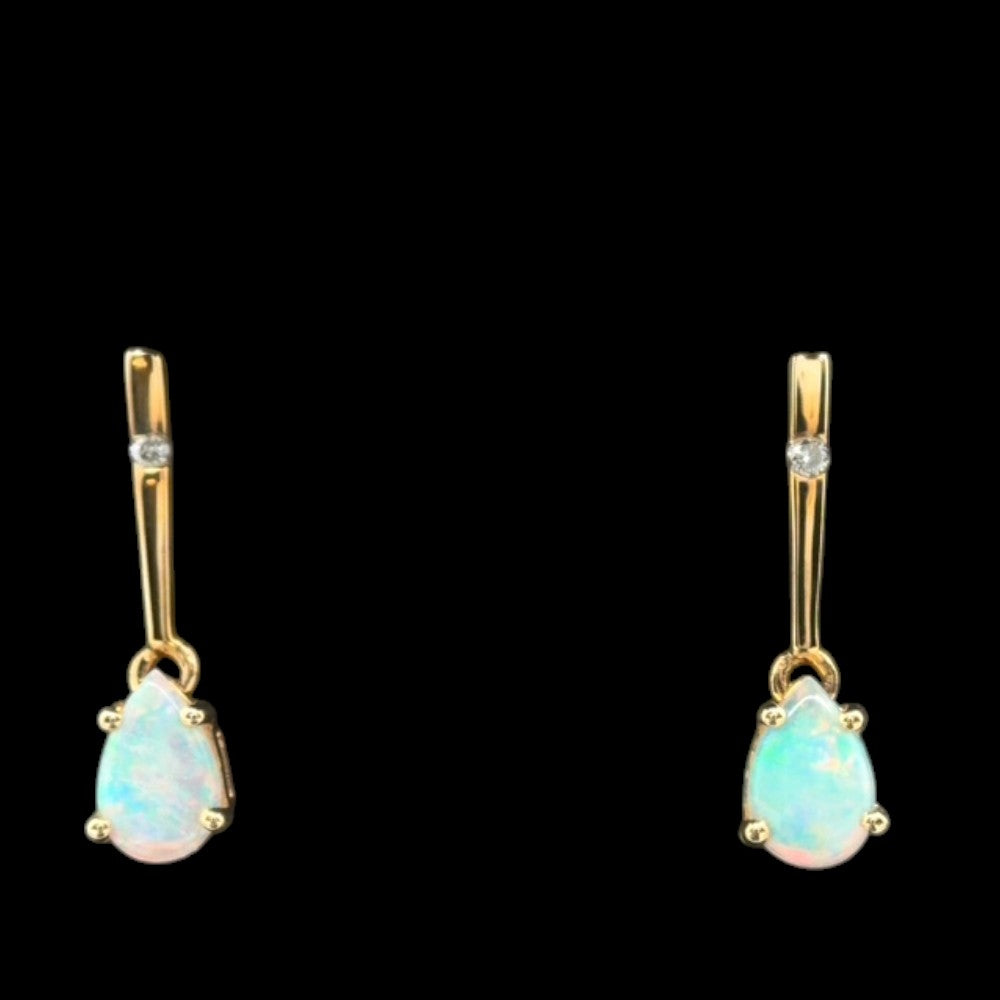 14ct Gold Solid Opal Earrings (se820)