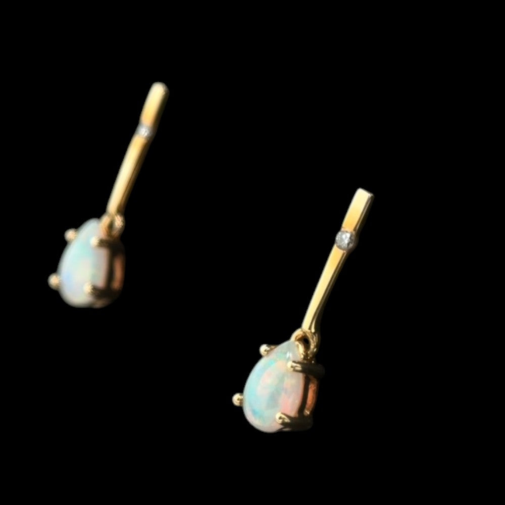14ct Gold Solid Opal Earrings (se820)