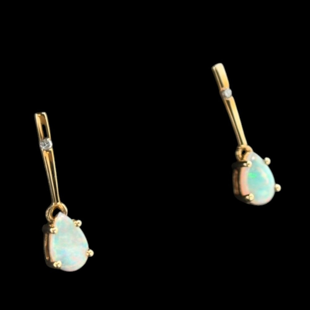 14ct Gold Solid Opal Earrings (se820)
