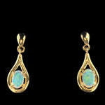 14ct Gold Solid Opal Earrings (se821)