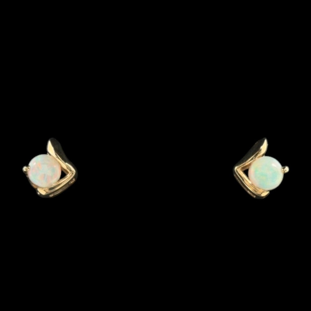 14ct Gold Solid Opal Earrings (se823)