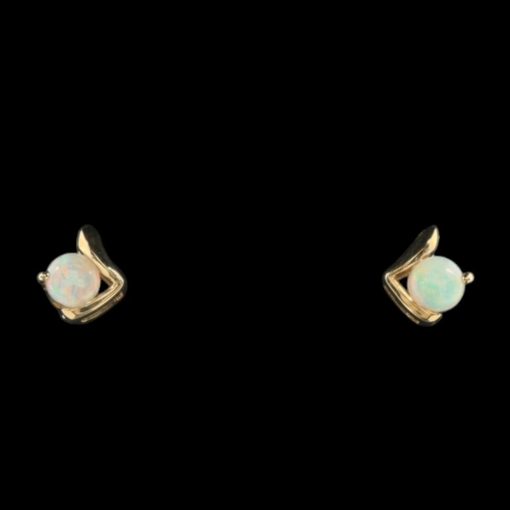 14ct Gold Solid Opal Earrings (se823)