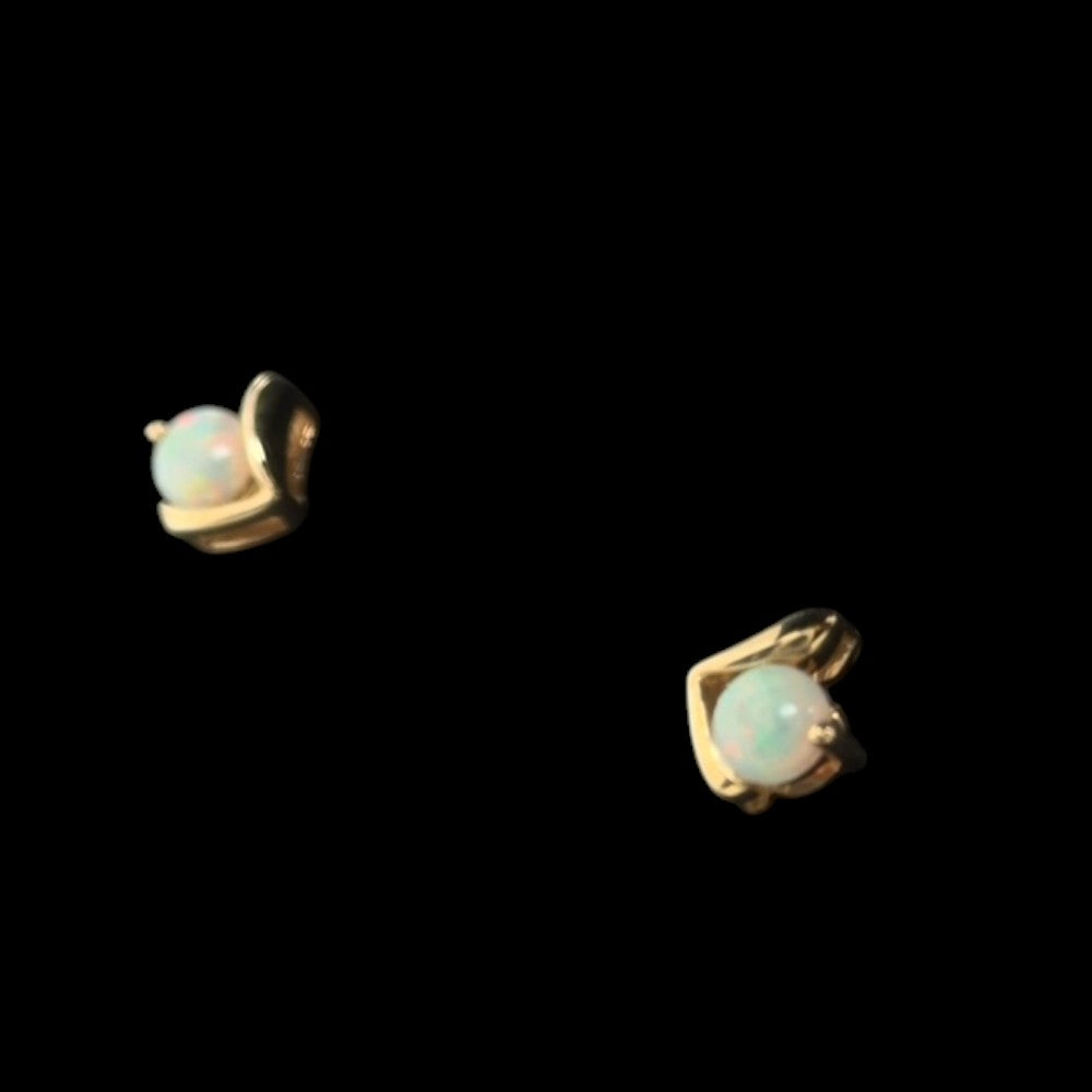 14ct Gold Solid Opal Earrings (se823)