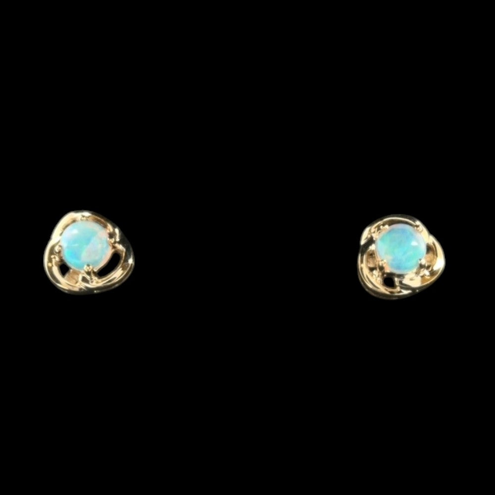 14ct Gold Solid Opal Earrings (se822)