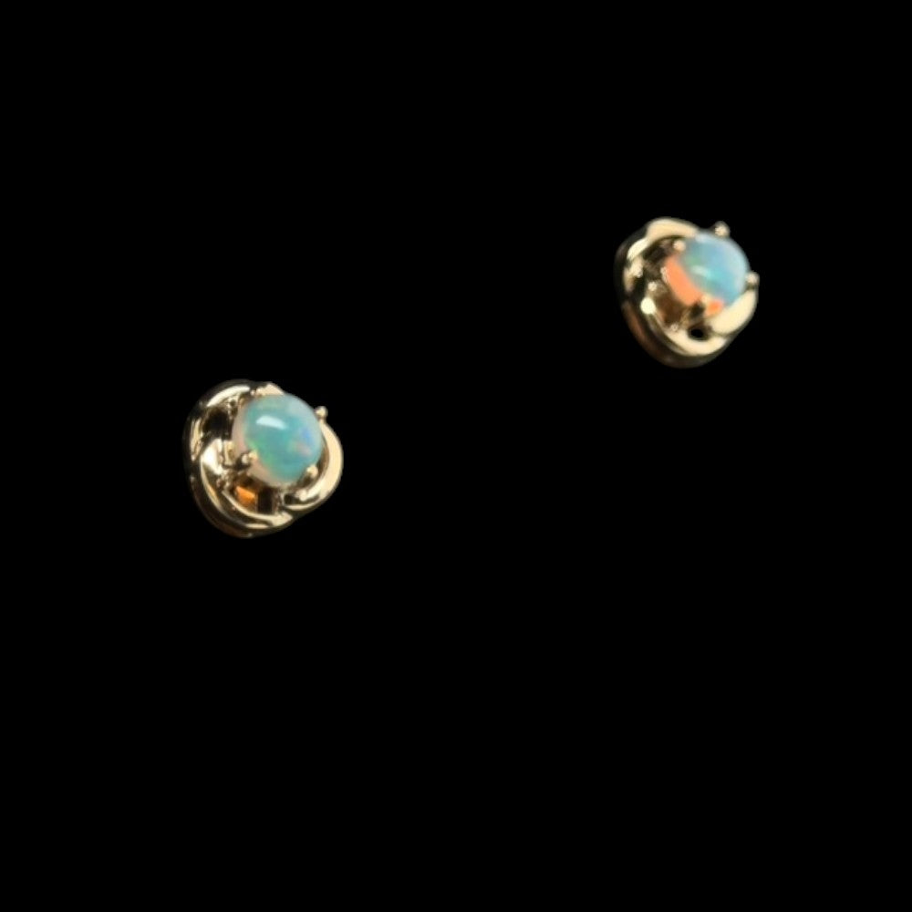 14ct Gold Solid Opal Earrings (se822)