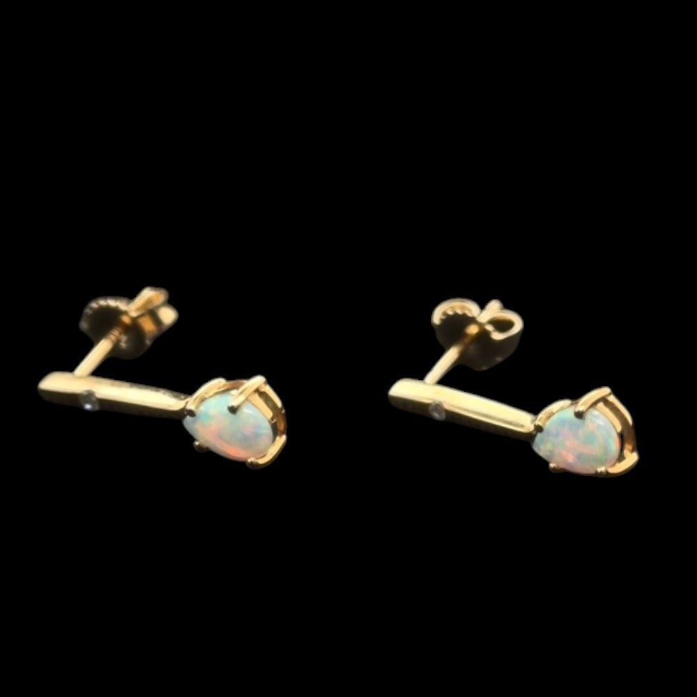 14ct Gold Solid Opal Earrings (se820)