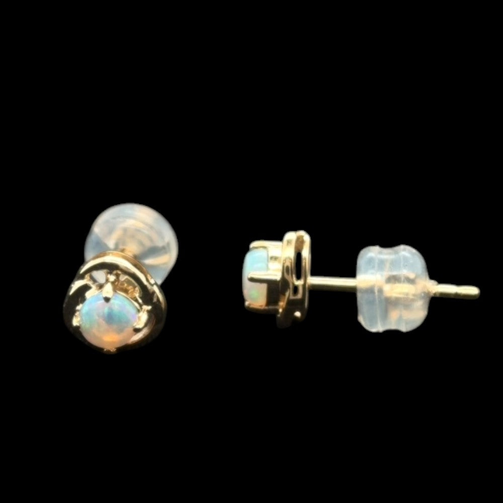14ct Gold Solid Opal Earrings (se822)