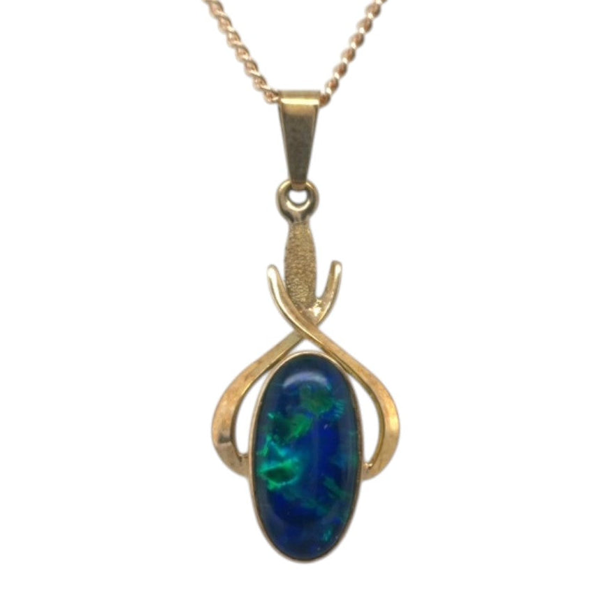 14ct Gold Triplet Opal Pendant (tp907)