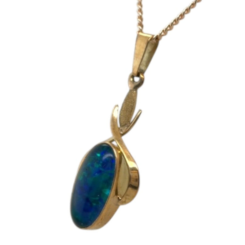 14ct Gold Triplet Opal Pendant (tp907)