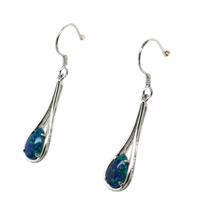 Sterling Silver Triplet Opal Earrings (sste98)