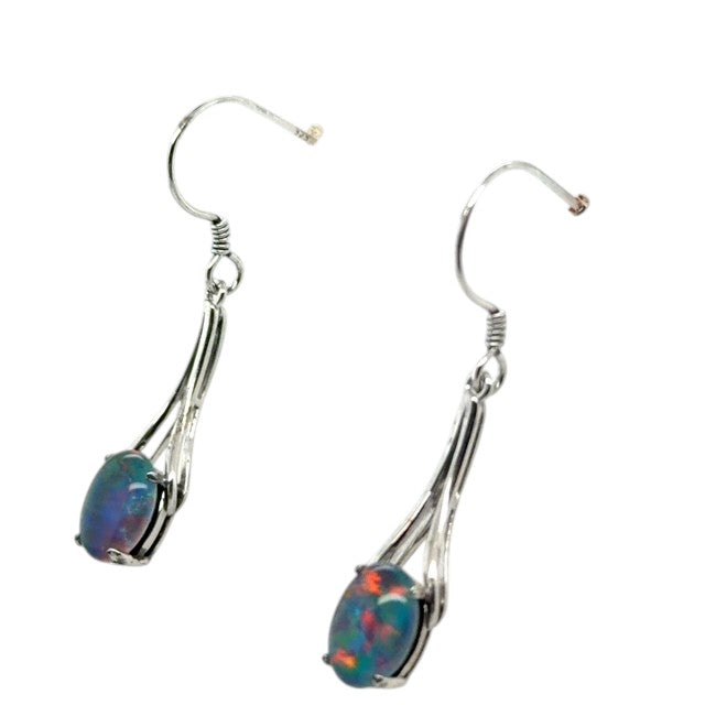 Sterling Silver Triplet Opal Earrings (sste99)