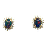 Gold Plated Triplet Opal Earrings (gpte129)