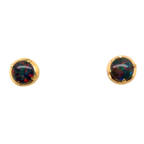 Gold Plated Triplet Opal Earrings (gpte127)