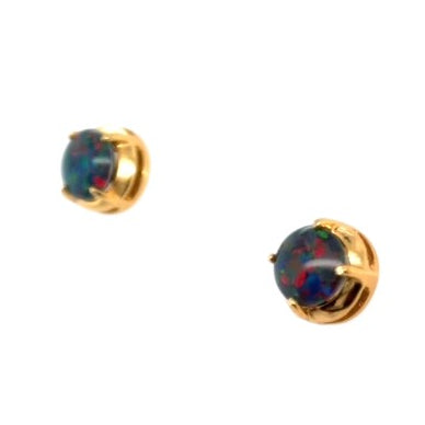 Gold Plated Triplet Opal Earrings (gpte127)