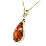 9ct Gold Amber Pendant (sap37)