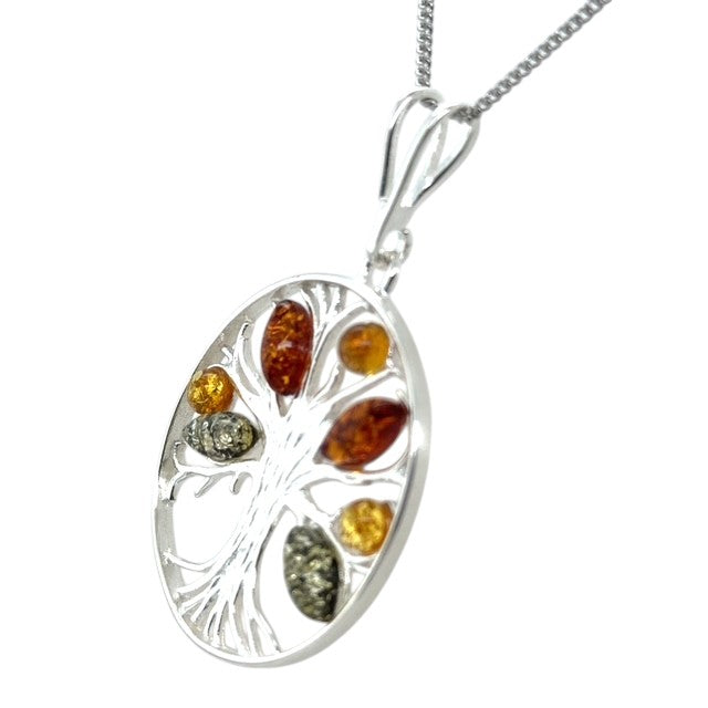 Sterling Silver Amber Pendant (sap38)