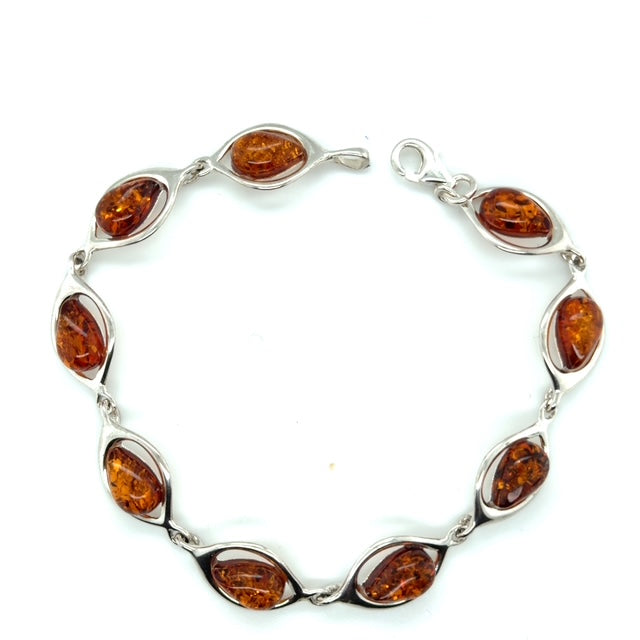 Sterling Silver Amber Bracelet (ambbra56)