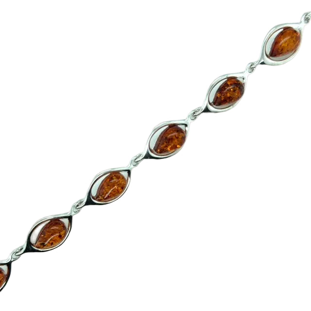 Sterling Silver Amber Bracelet (ambbra56)