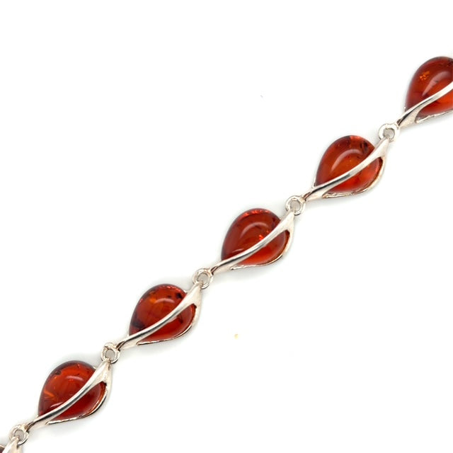 Sterling Silver Amber Bracelet (ambbra55)