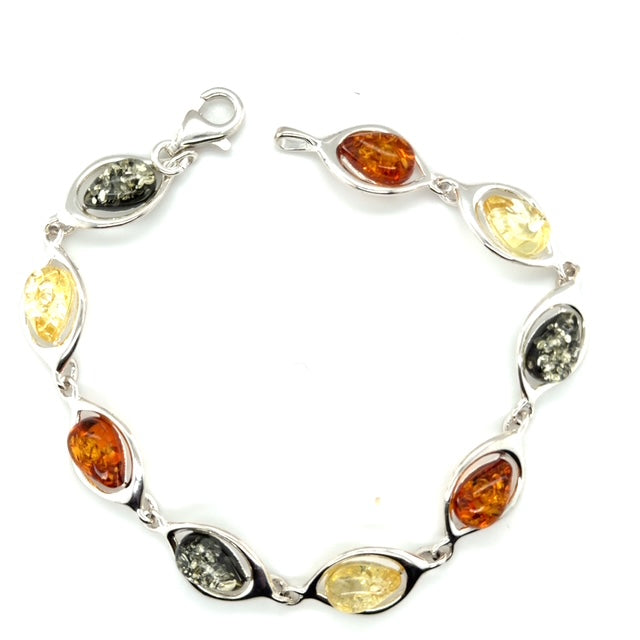 Sterling Silver Amber Bracelet (ambbra54)