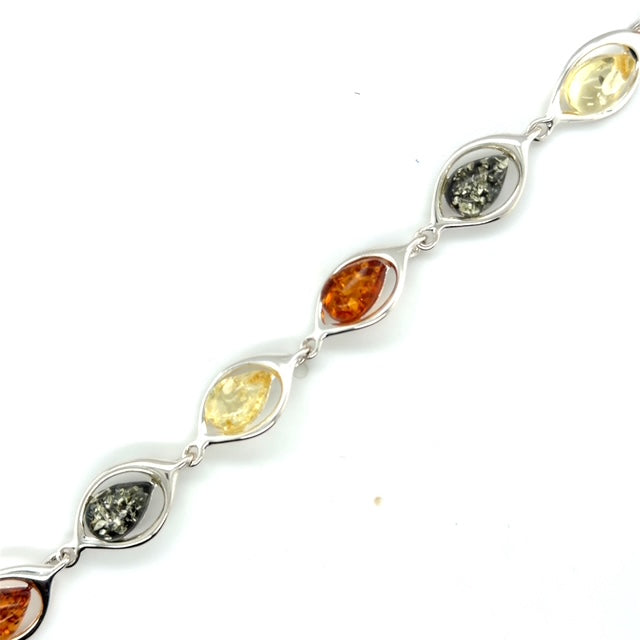 Sterling Silver Amber Bracelet (ambbra54)