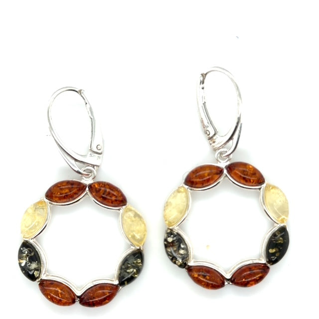 Sterling Silver Amber Earrings (sae137)