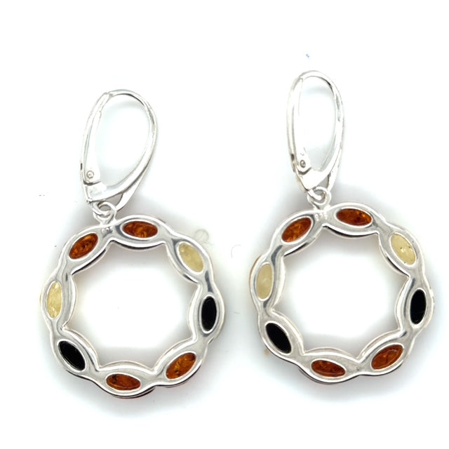Sterling Silver Amber Earrings (sae137)