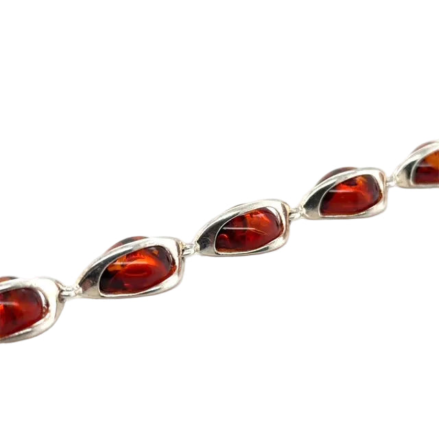 Sterling Silver Amber Bracelet (ambbra55)