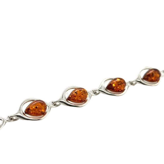 Sterling Silver Amber Bracelet (ambbra56)