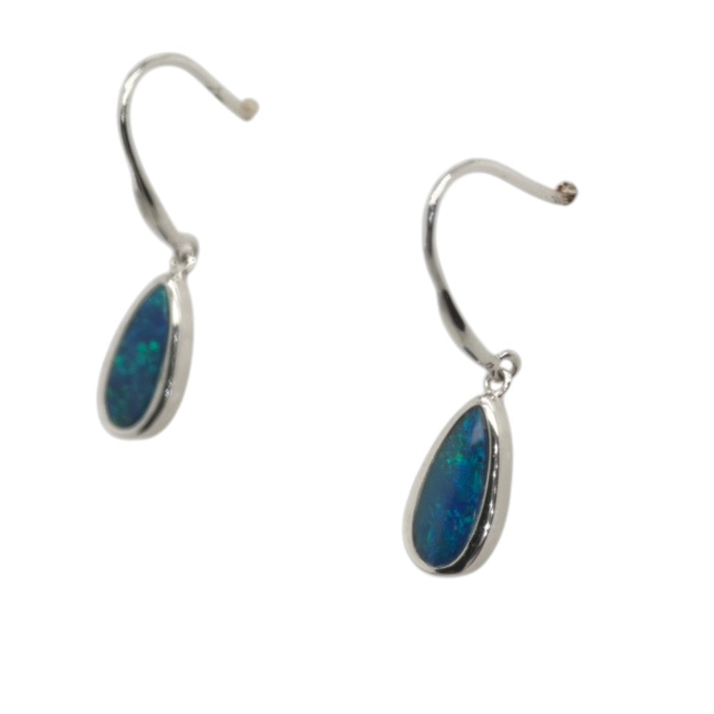 Sterling Silver Doublet Opal Earrings (ssde81)