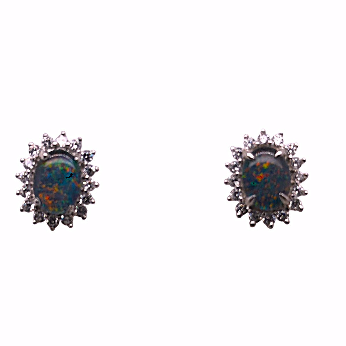 Sterling Silver Triplet Opal Earrings (sste711)