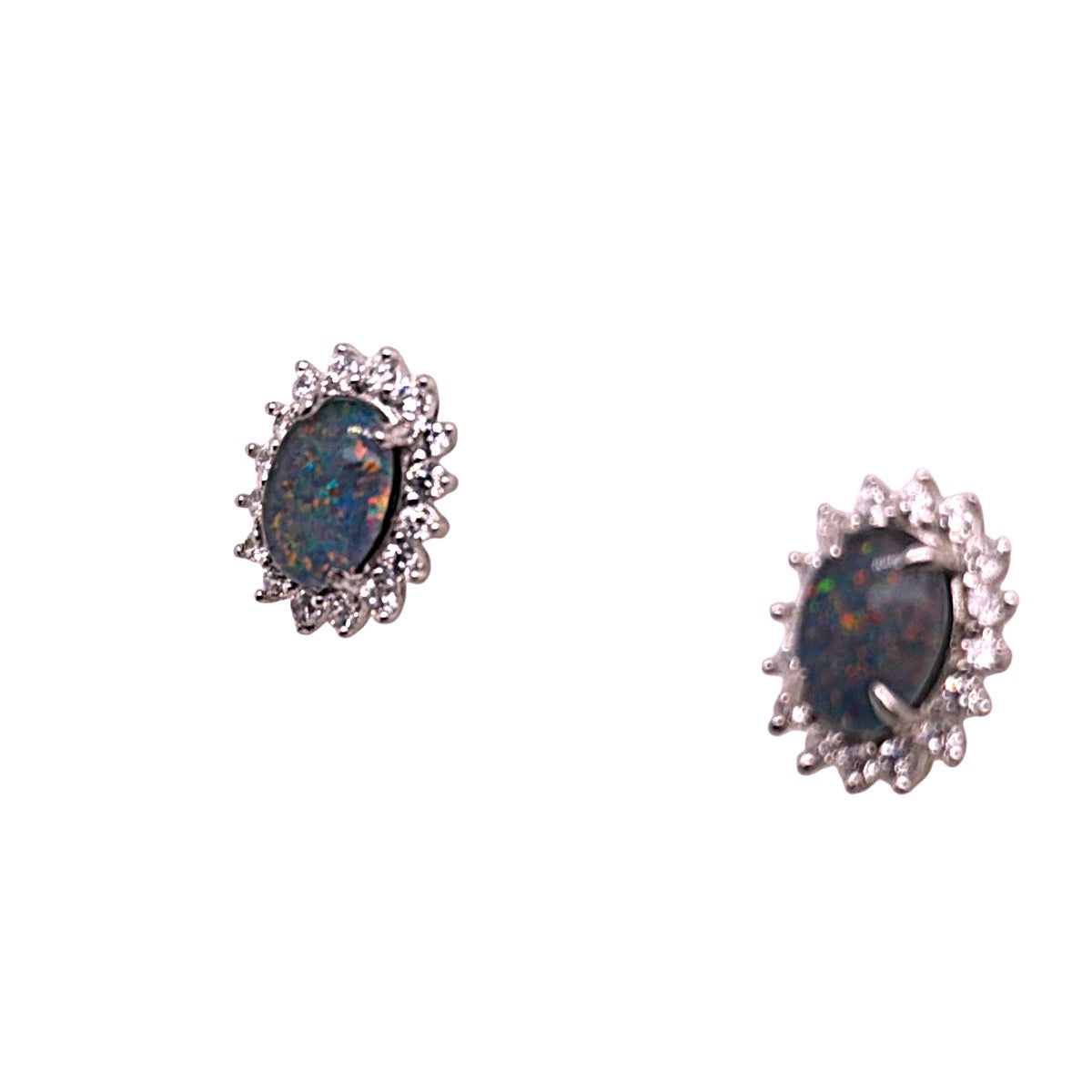 Sterling Silver Triplet Opal Earrings (sste711)