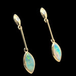 14ct Gold Solid Opal Earrings (se825)