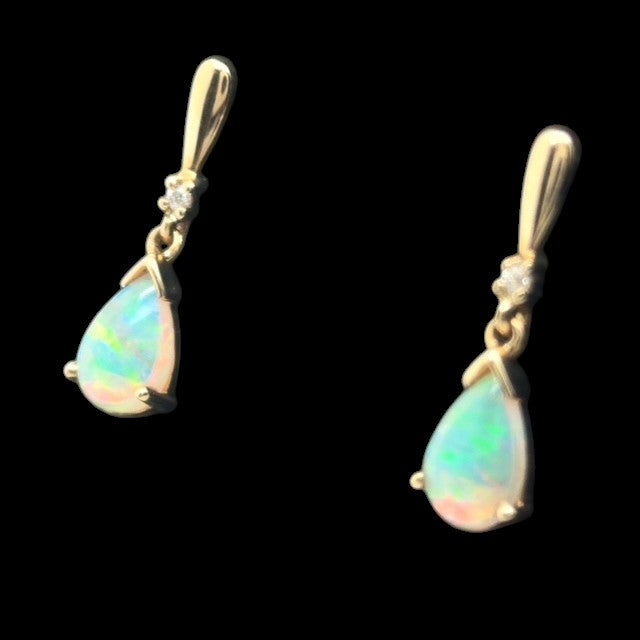 14ct Gold Solid Opal Earrings (se826)