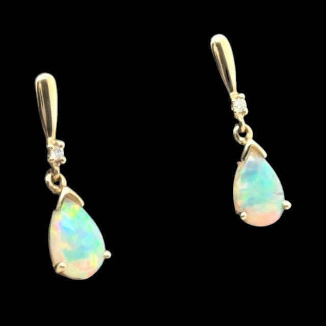 14ct Gold Solid Opal Earrings (se826)