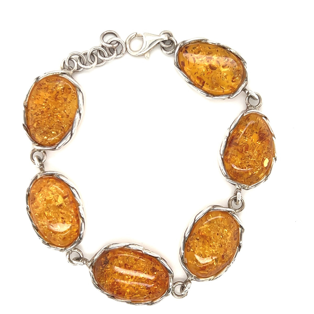 Sterling Silver Amber Bracelet (ambbrac1)