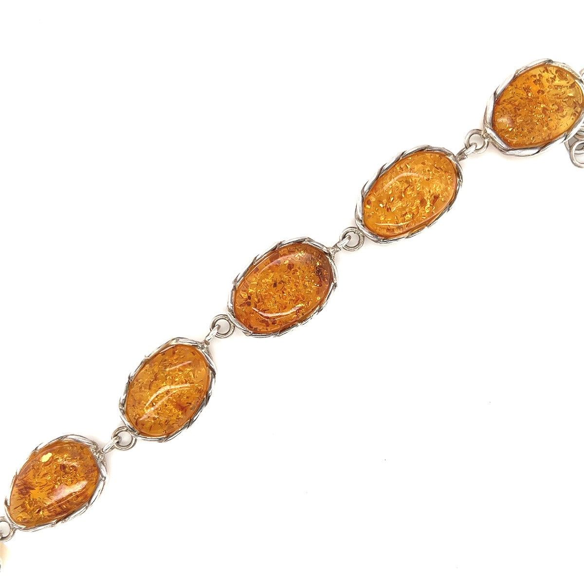 Sterling Silver Amber Bracelet (ambbrac1)