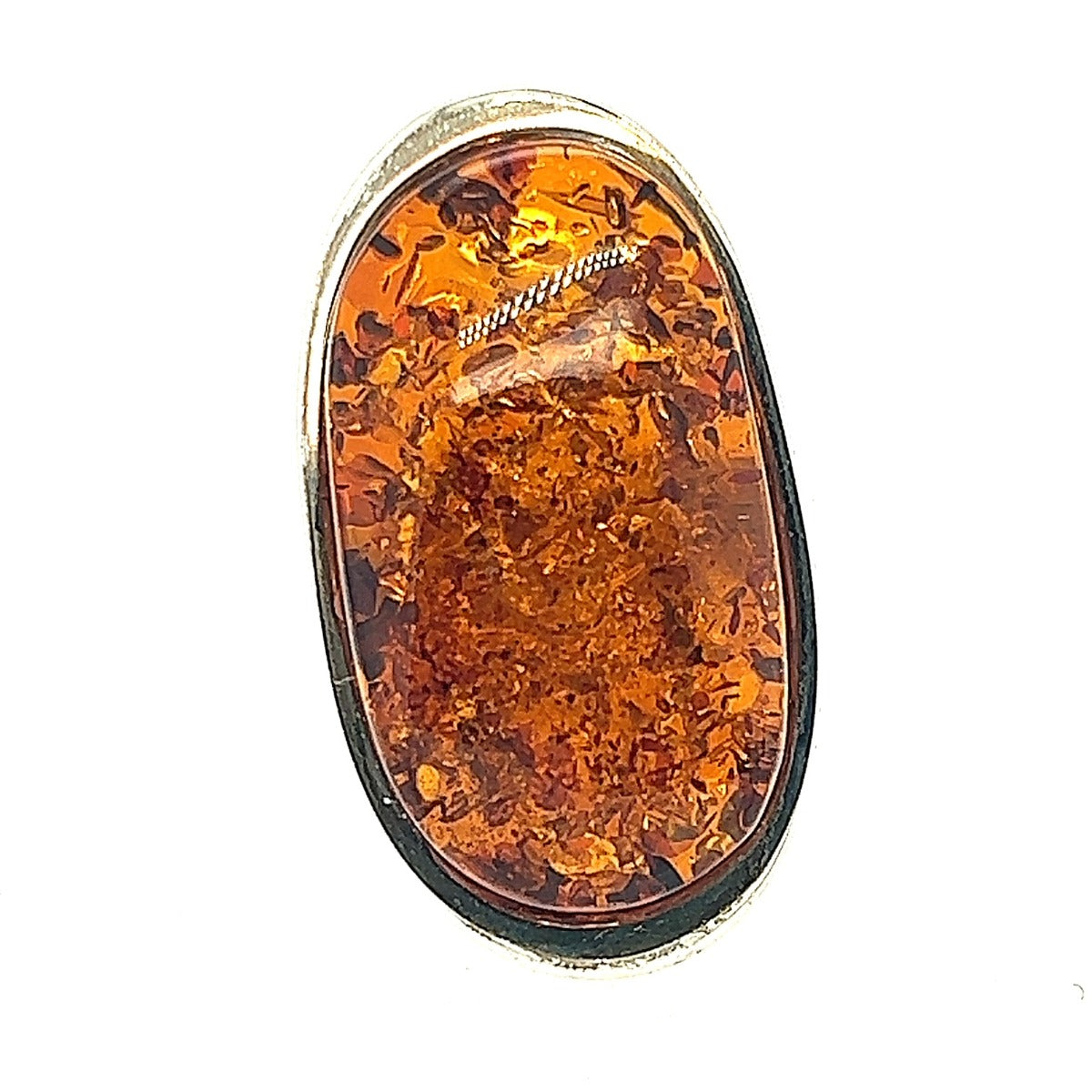 Sterling Silver Amber Ring (ambr1001)