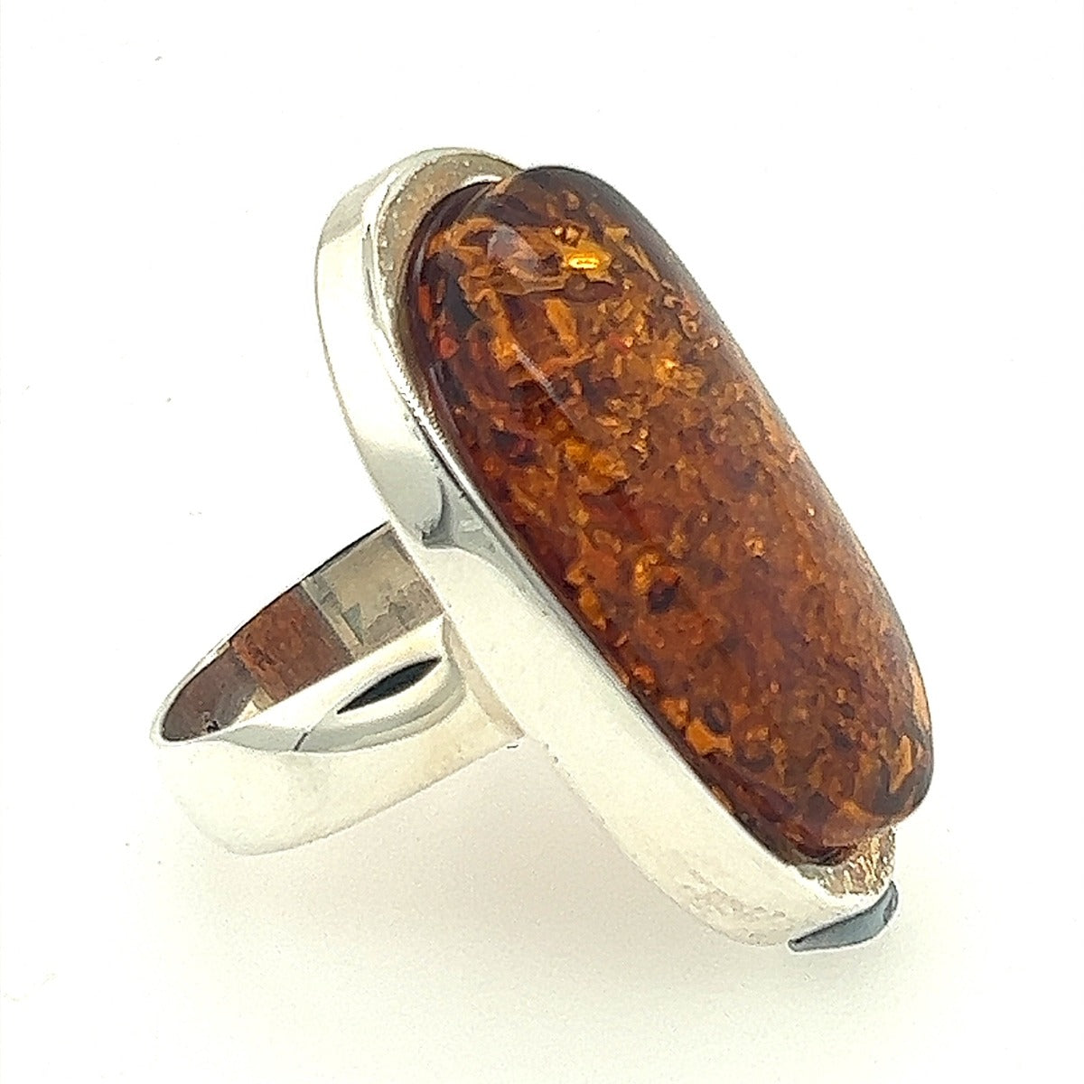 Sterling Silver Amber Ring (ambr1001)